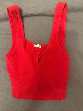 Garage Red Cropped Tank Top